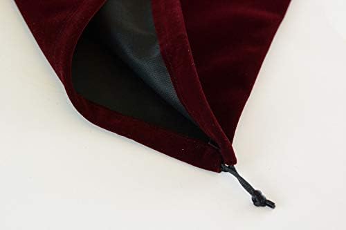 Velvet Cremation Urn Bag with Drawstring Closure - Burgundy