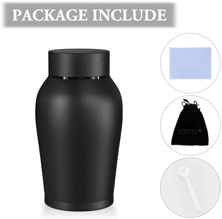 Photo Personalized Urns for Human Ashes Matte Black Mini Urn