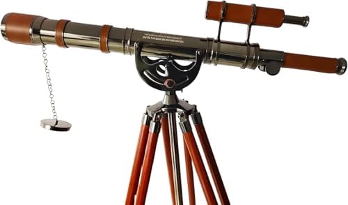Antique Brass Telescope With Shiny Black Chrome Finish