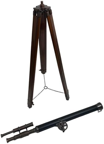 Admirals Legacy 32 Inch Antique Copper Telescope with 10X Magnification