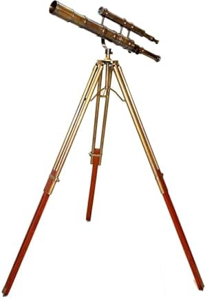 Nautical Sailor Brass Telescope Tripod Decor