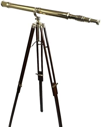 Celestial Captain 1 Meter Brass Telescope with 52mm Lens and 15X Magnification