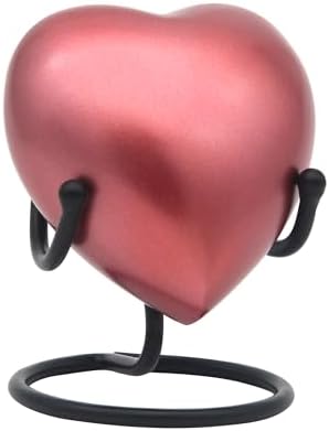 Heart Urn for Human Ashes Small Heart-Shaped Keepsake with Stand