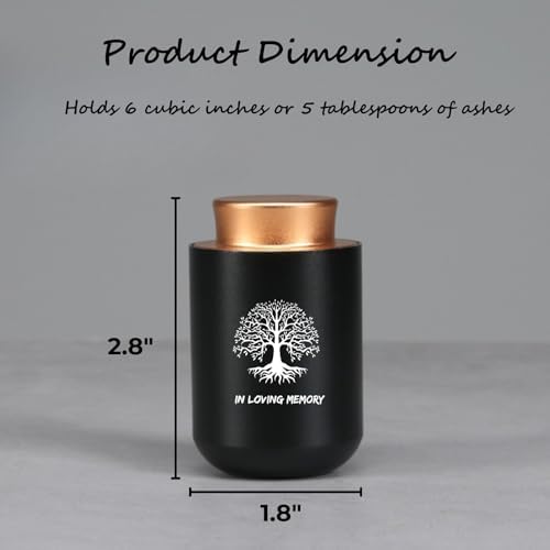 Mini Urn for Ashes Brown Aluminum Tree of Life