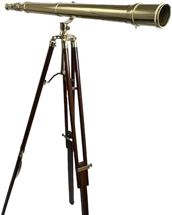 Celestial Captain 1 Meter Brass Telescope with 52mm Lens and 15X Magnification