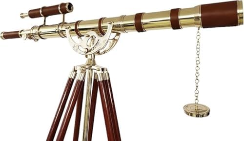 Vintage Marine Brass Telescope with Adjustable Tripod