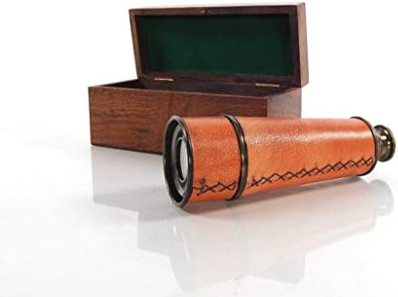 HomeRoots 225 X 16 X 225 Handheld Telescope in Wood Box