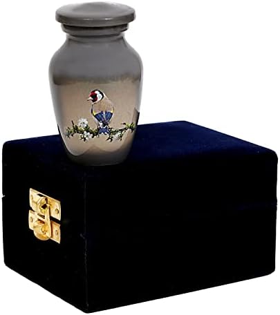 HLC Bird Small Keepsake Urn with Velvet Box Bag