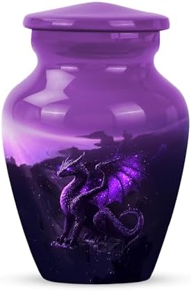 Purple Dragon Keepsake Urns Mini Urn for Human Ashes 3 Inch Size Set of 1