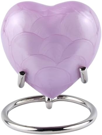 Small Heart Urn for Ashes in Brass - Purple