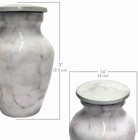 HIGHSTREET Nautical Aluminum Cremation Urn 3 Inch Marble Finish
