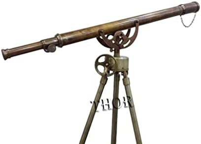 Victorian Marine Antique Telescope With Adjustable Steel Tripod
