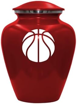 Basketball Cremation Urn for Basketball Lovers Customized Adult Funeral Urn Red Large
