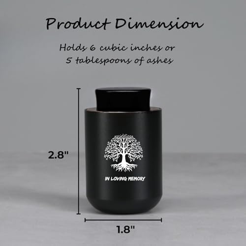 Mini Urn with Rotating Desk Frame and Cremation Necklace for Ashes