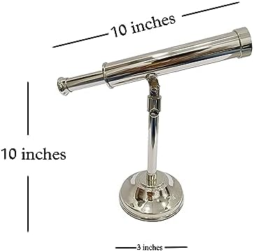 Nautical Brass Telescope with Nickel Finish Vintage Look