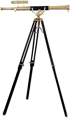 Vintage Double Barrel Brass Telescope Stand