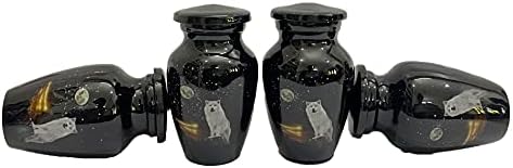 HLC Urns Set of 4 White Wolf Night Full Moon Keepsake Urn