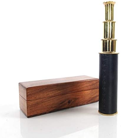 HomeRoots 15 X 15 X 15 Handheld Telescope in Wood Box