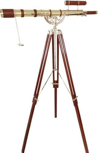 Vintage Marine Brass Telescope with Adjustable Tripod