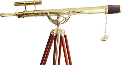 Nautical Double Barrel Brass Telescope Floor Stand