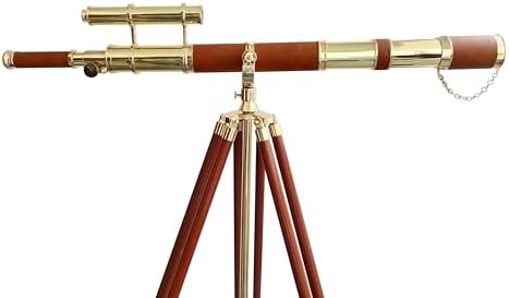 Navirock Vintage Brass Telescope with Leather Cover
