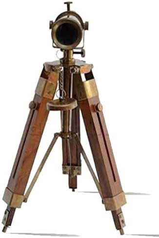 Nautical Brass Antique Telescope with Wooden Stand