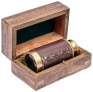 Vintage Brass Telescope with Wooden Box