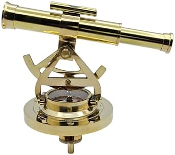 Nautical Brass Telescope Alidade Compass for Surveying and Navigation