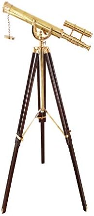 Vintage Double Barrel Brass Telescope Nautical Floor Standing Decor