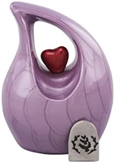Heart of Love Cremation Urn Purple Red Keepsake 4