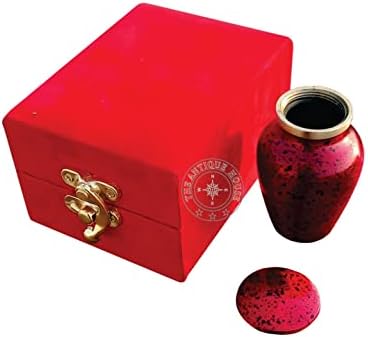 Celebration of Life Mini Red Cremation Urn with Velvet Case