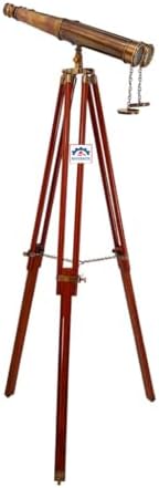 Nautical Brass 18 Inch Binocular Telescope with Floor Tripod Stand