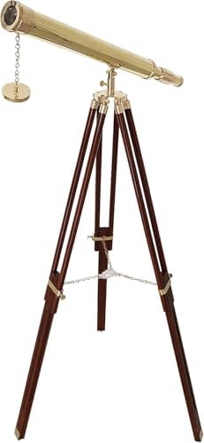 Shiny Brass Nautical Telescope Floor Standing Decor