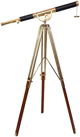 Maritime Antique Brass Telescope with Floor Stand