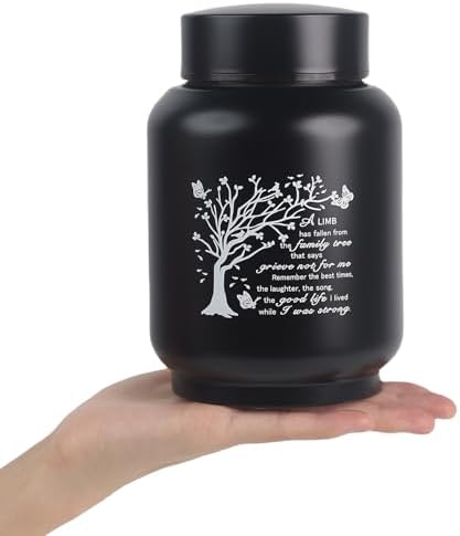 6 Inch Family Tree Memorial Urn for Ashes - Stainless Steel Cremation Urn with Limb Has Fallen Engraving