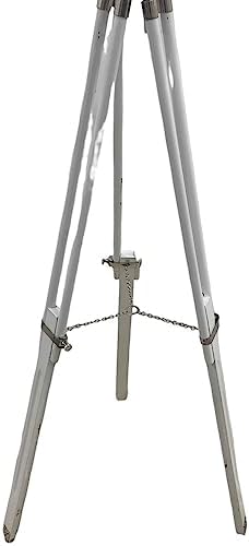 Vintage Style Double Barrel Telescope with White Painted Stand