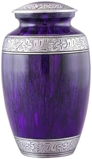 Elegant Purple Cremation Urn for Human Ashes Large Adult Memorial Urn