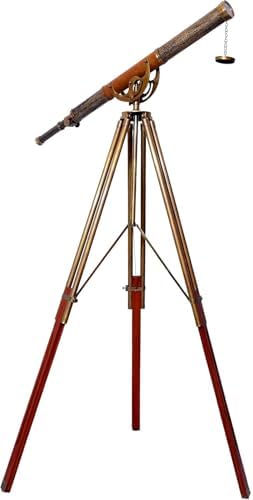 Antique Finish 65 Inch Adjustable Brass Tripod Telescope