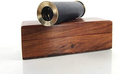 HomeRoots 15 X 15 X 15 Handheld Telescope in Wood Box