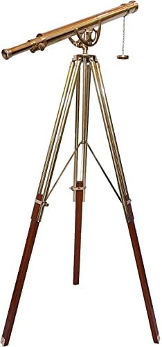 Navirock Nautical Anchor Floor Standing Brass Telescope Decor