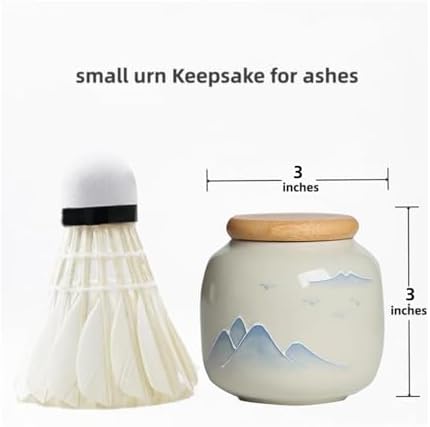 Small Urn for Human Ashes - Ceramic 3 Inch Memorial Keepsake