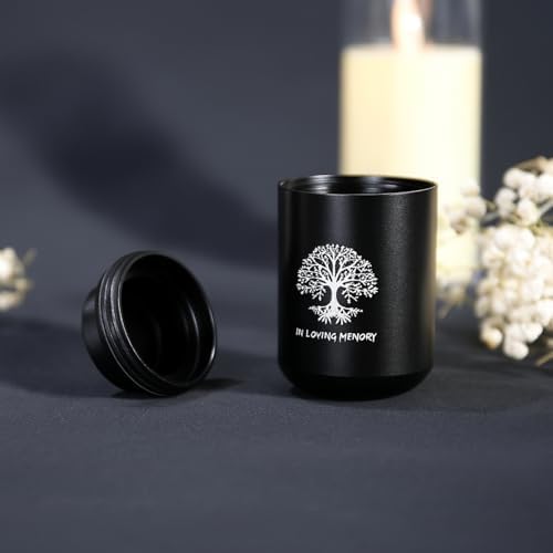 Mini Urn with Rotating Desk Frame and Cremation Necklace for Ashes