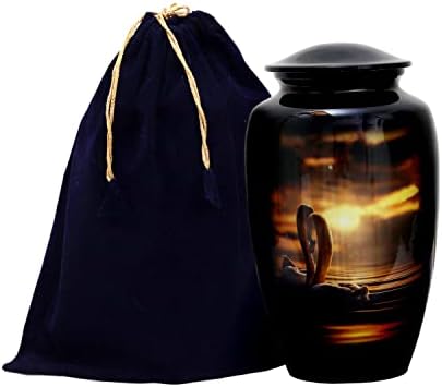 HLC Swan Sunset Mating Cremation Urn for Human Ashes