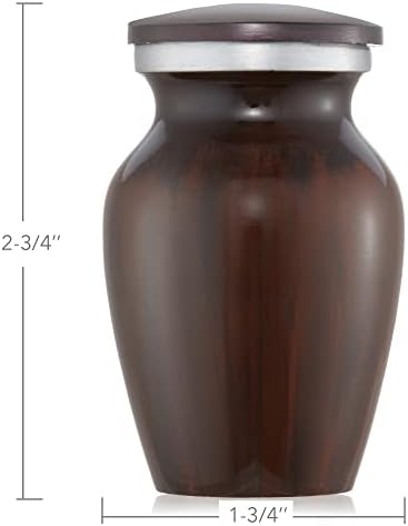Reminded Brown Mini Cremation Urn with Velvet Case