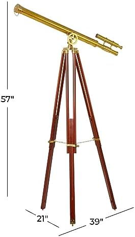Deco 79 Gold Metal Telescope Decor