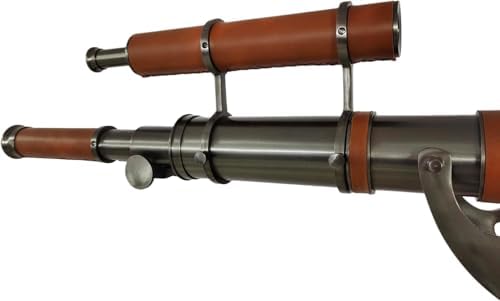 Personalized Antique Brass Telescope with Wooden Tripod