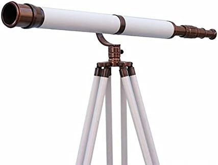 Antique Nautical Brass 39 Inch Floor Standing Telescope with Wooden Tripod Stand Gift Item 1