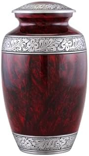 Elegant Adult Cremation Urn Dignity Cherry Red