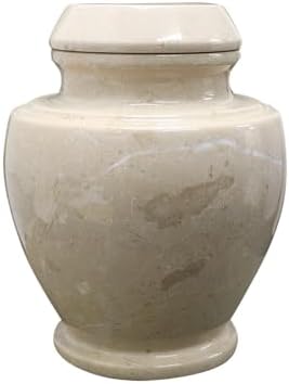 BT Decorative Marble Cremation Urn for Adults 202 Cubic Inch Capacity