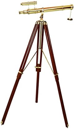 Royal Vintage Nautical Brass Telescope with Wooden Tripod Stand